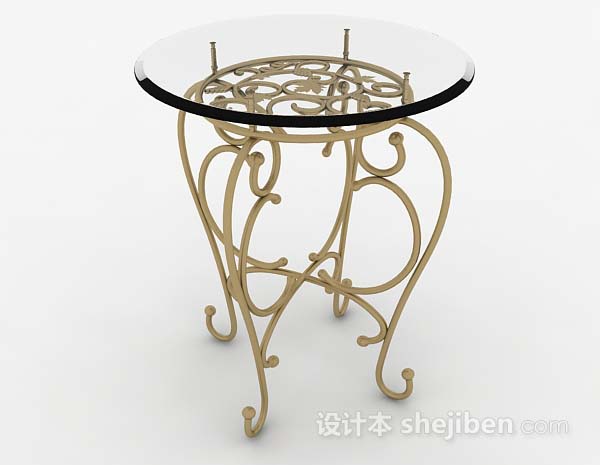 设计本欧式复古玻璃桌子3d模型下载