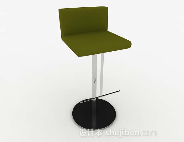免费休闲简约绿色吧台椅3d模型下载