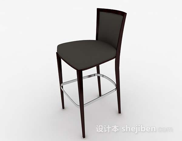 现代简约灰色高脚椅3d模型下载