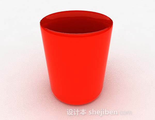 现代风格红色马克杯3d模型下载
