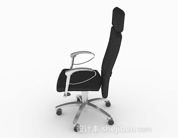 免费现代办公简约黑色椅3d模型下载