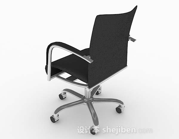 设计本现代黑色办公椅3d模型下载