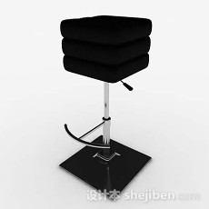 黑色简约吧台凳子3d模型下载