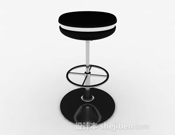 免费圆形黑色休闲高凳子3d模型下载