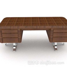 书房木质个性书桌3d模型下载