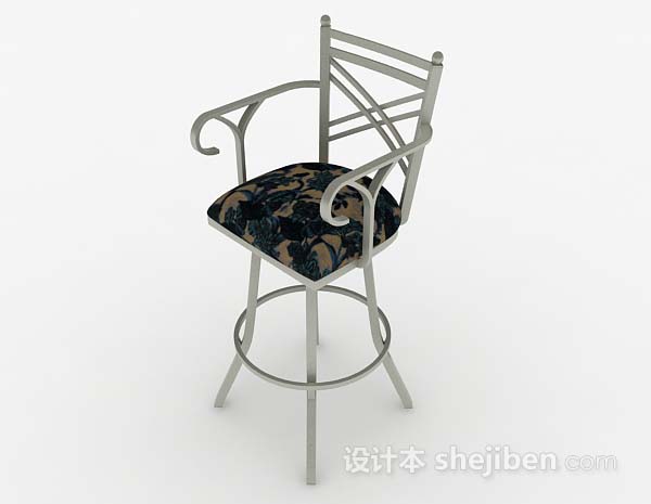 欧式风格欧式白色家居休闲椅子3d模型下载