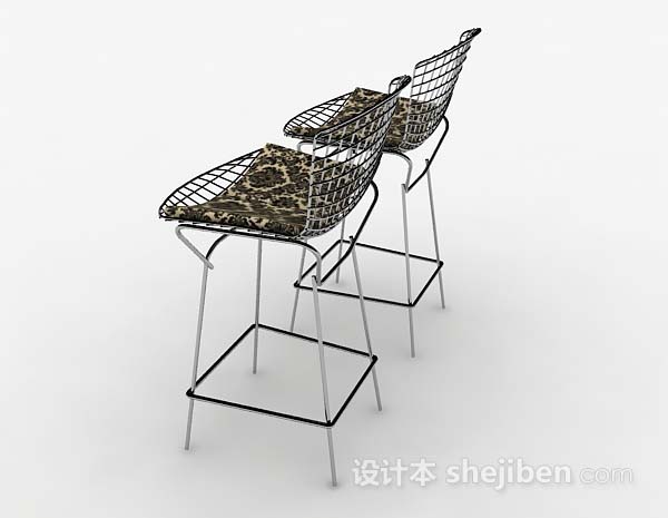设计本现代个性休闲高脚椅3d模型下载