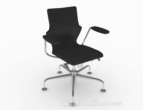 滑轮式现代黑色椅子3d模型下载