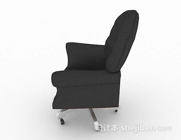免费深灰色办公椅子3d模型下载