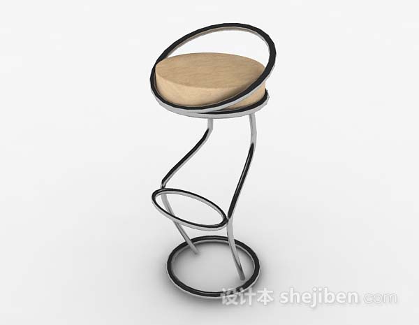 现代风格现代简约线条吧台凳3d模型下载