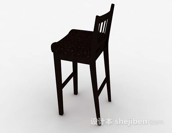 设计本黑色吧台椅子3d模型下载