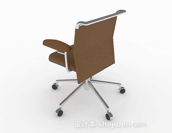 设计本棕色简约办公椅3d模型下载