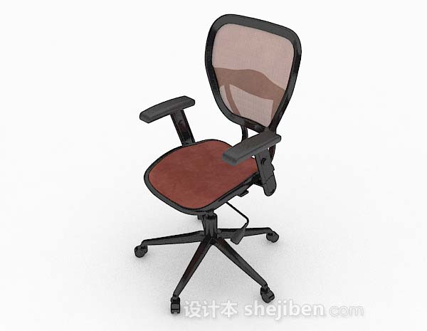 现代风格暗红色办公椅3d模型下载