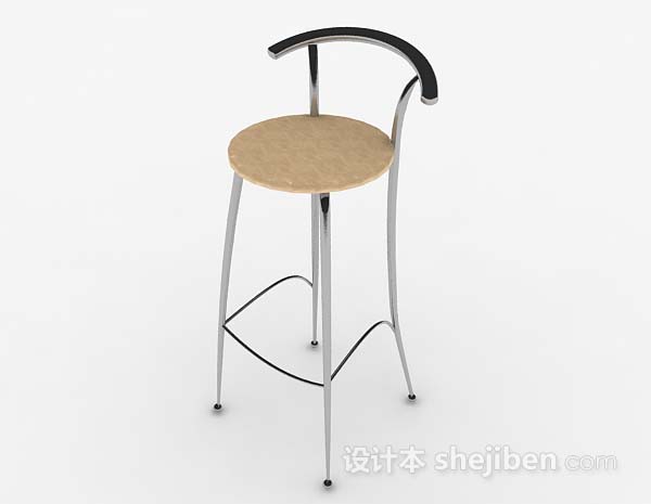 现代风格现代简约金属吧台椅3d模型下载