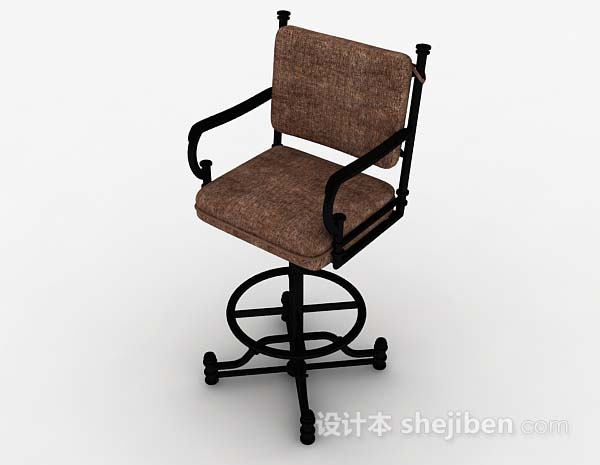 欧式风格欧式复古铁艺休闲椅子3d模型下载
