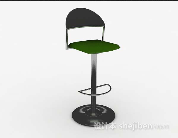 现代简约绿色吧台椅3d模型下载