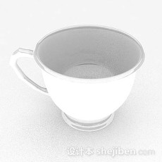 白色简单杯子3d模型下载