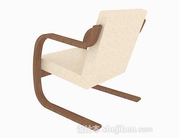 免费家居简单木质休闲椅子3d模型下载