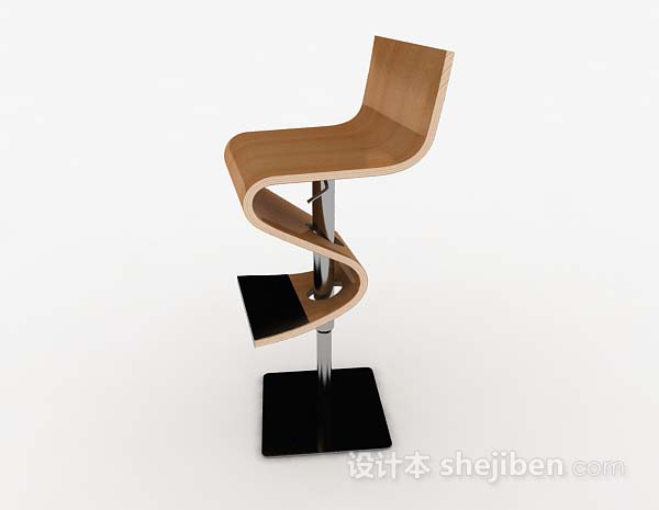 设计本现代个性棕色吧台椅3d模型下载