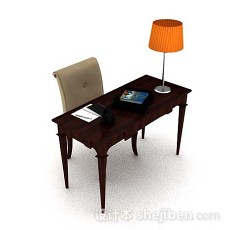 木质书桌椅3d模型下载