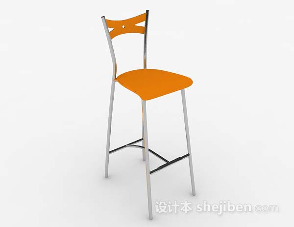 现代简约黄色休闲椅3d模型下载