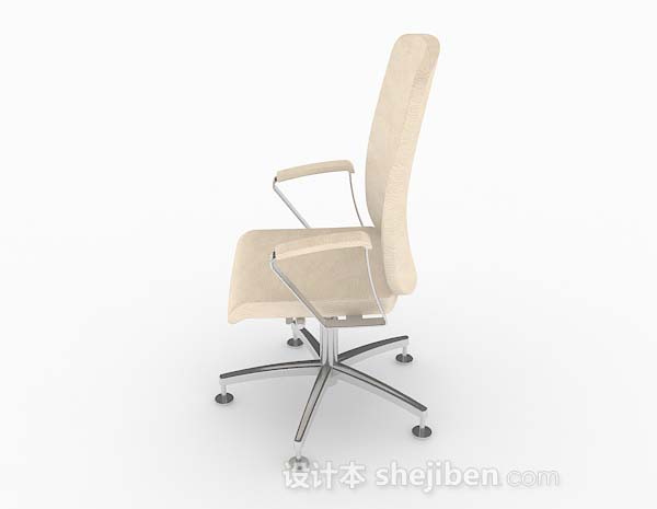 免费米黄色简单现代办公椅3d模型下载