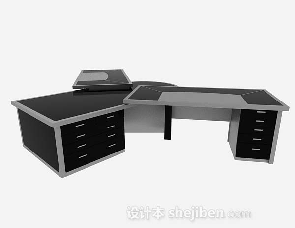 现代黑灰色办公桌