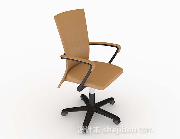 轮滑式简约棕色椅子3d模型下载