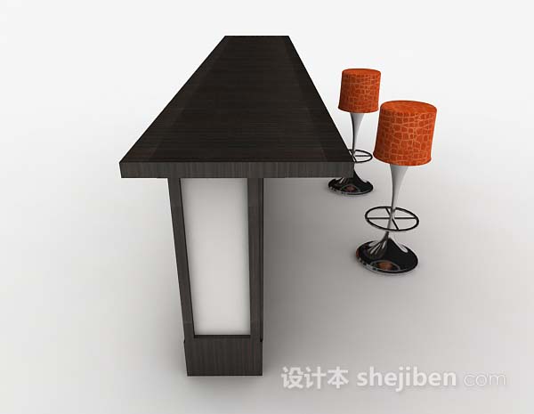 设计本黑色吧台桌椅组合3d模型下载