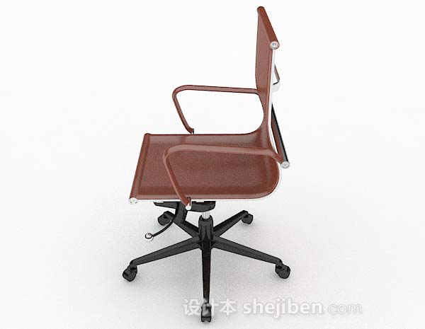 免费棕色办公椅3d模型下载