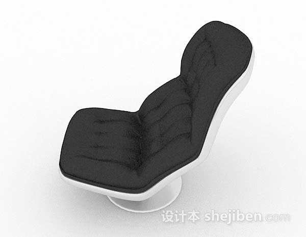 免费现代黑色单人沙发3d模型下载