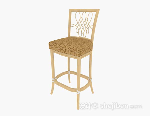 黄色高脚椅3d模型下载