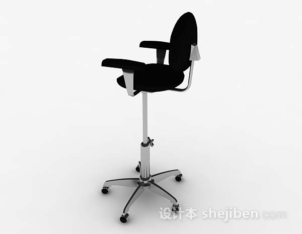 设计本黑色休闲高脚椅3d模型下载