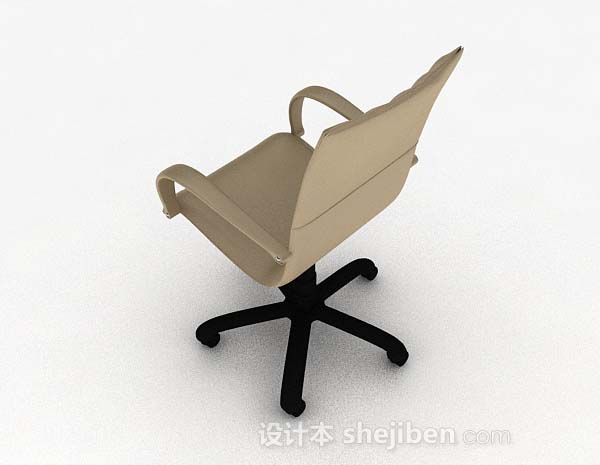 设计本棕色轮滑式家居椅子3d模型下载