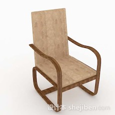 现代简约棕色休闲椅子3d模型下载