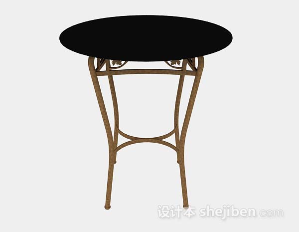设计本黑色休闲圆形桌子3d模型下载
