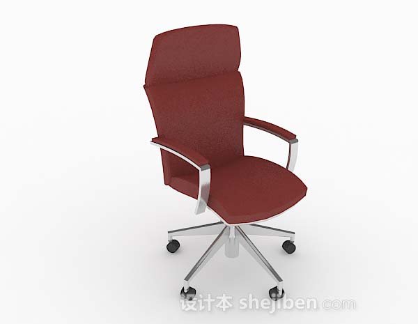 现代简约红色滑轮式椅子3d模型下载