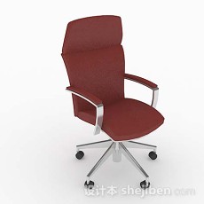 现代简约红色滑轮式椅子3d模型下载