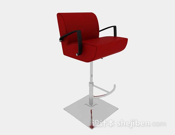 现代风格红色休闲吧台椅3d模型下载