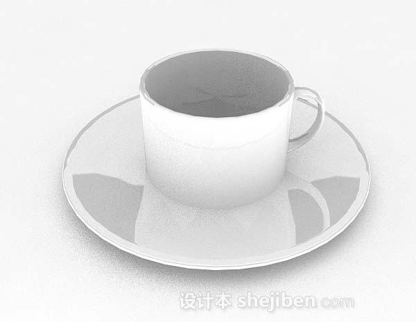 白色咖啡杯3d模型下载