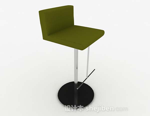 现代风格休闲简约绿色吧台椅3d模型下载