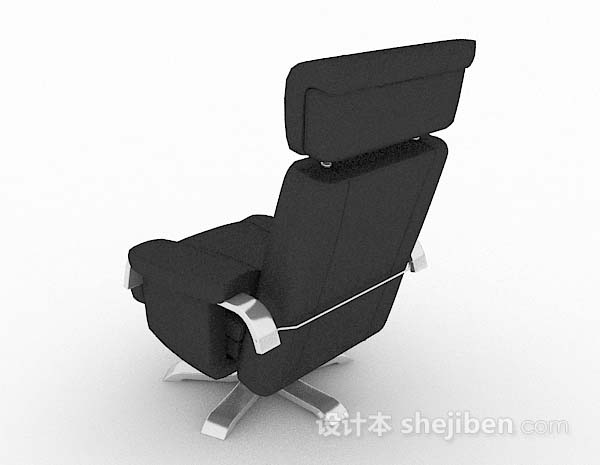 设计本现代简约黑色休闲椅3d模型下载