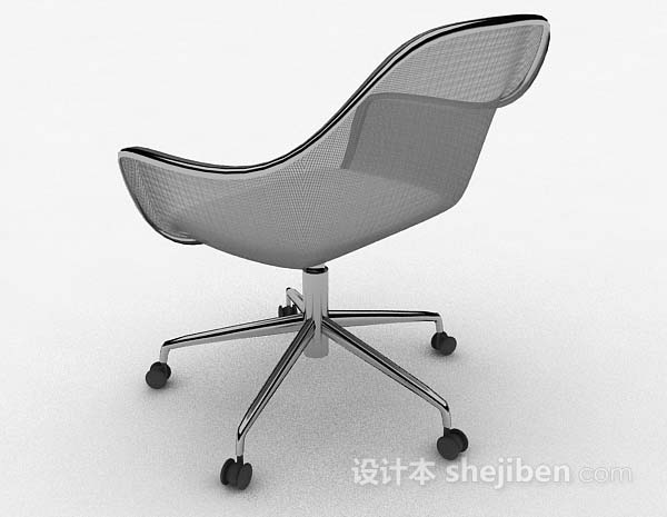 设计本灰色简约休闲椅3d模型下载