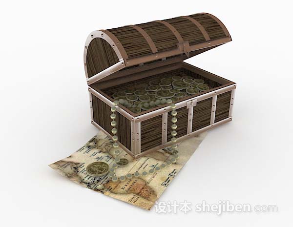 免费复古钱币木箱3d模型下载