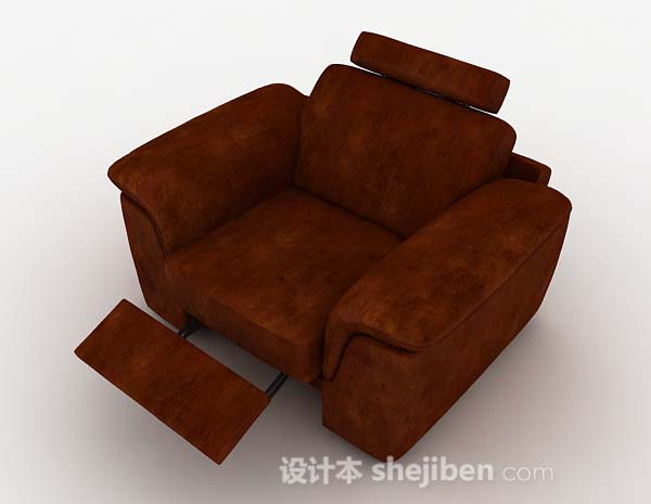 免费现代深棕色单人沙发3d模型下载