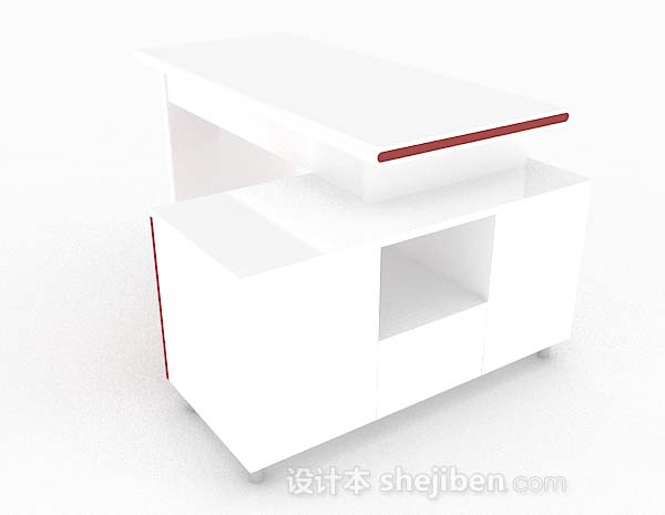 现代风格白色个性简约书桌3d模型下载