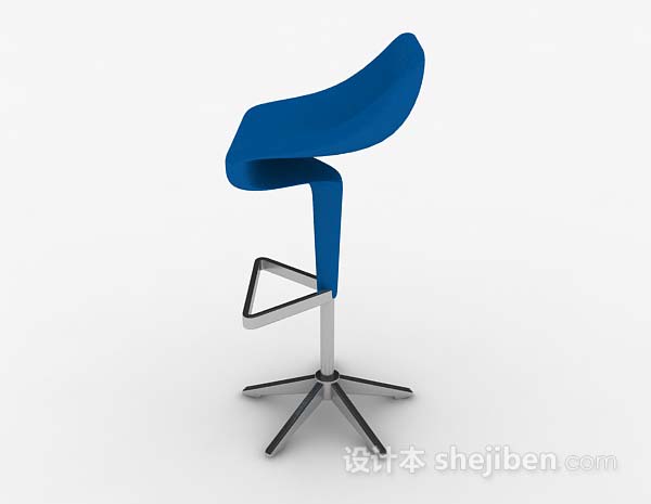 设计本简约蓝色休闲椅子3d模型下载