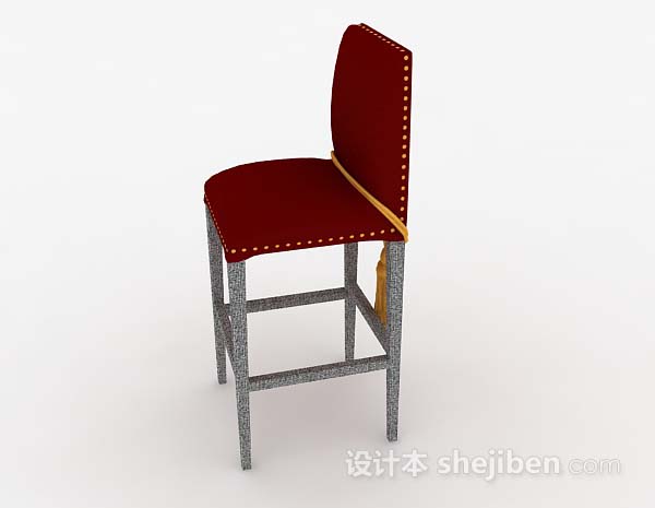 免费红色家居椅子3d模型下载
