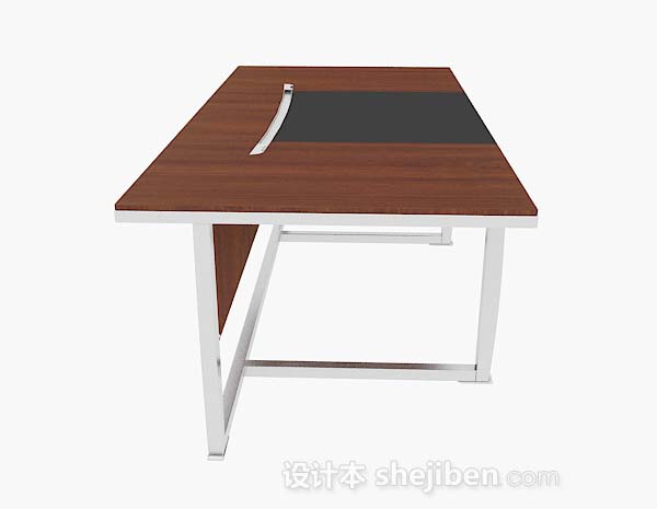 现代风格现代简约木质办公桌3d模型下载