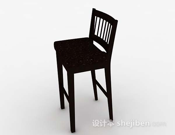 免费黑色吧台椅子3d模型下载